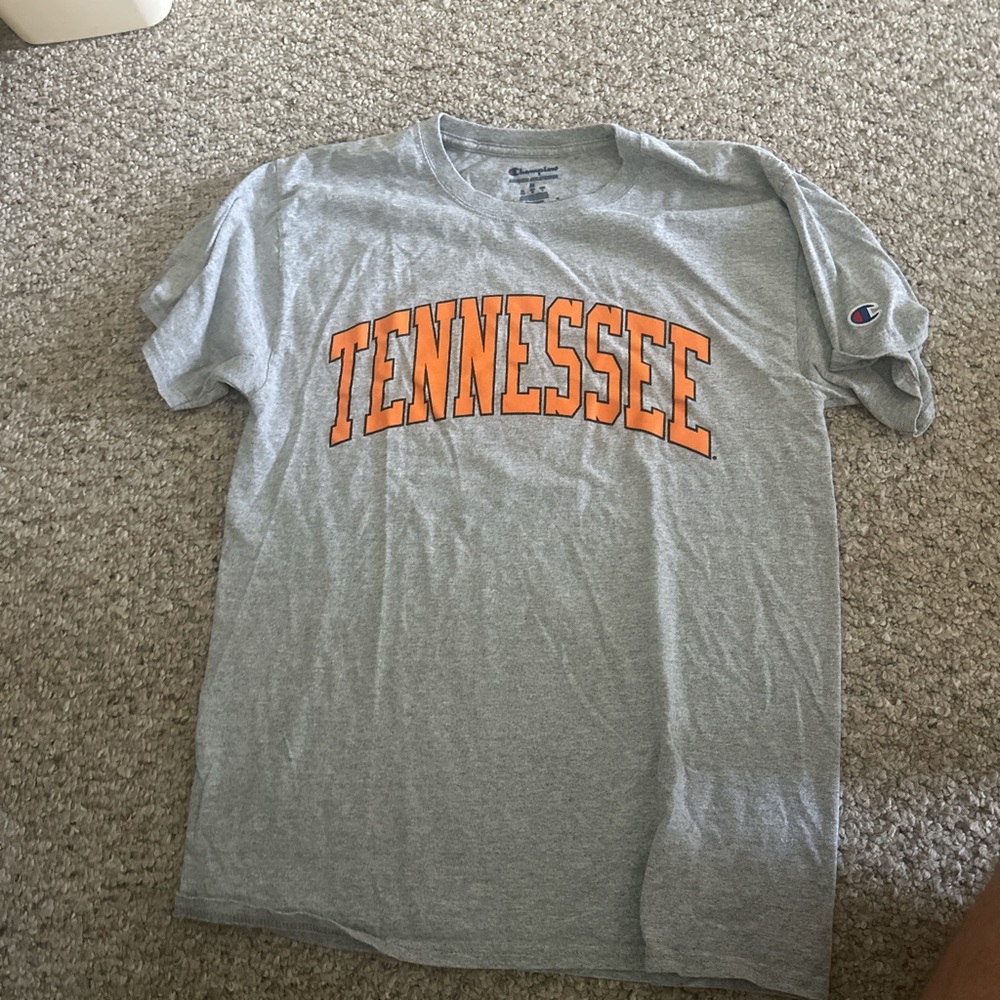 Champion Heather Gray T-Shirt with Orange Tennessee Print